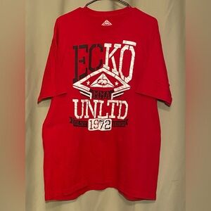 ECKO UNLTD MMA Glory Honor 1972 Red Graphic Tee Double Sided Red Mens XL